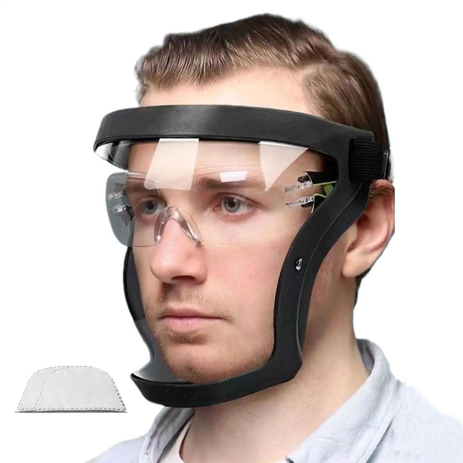 Transparent Head Eye Safety Protective Cover Full Face Shield Mask Glasses Screen Visors Dust Anti-Fog face cover Kitchen Tools