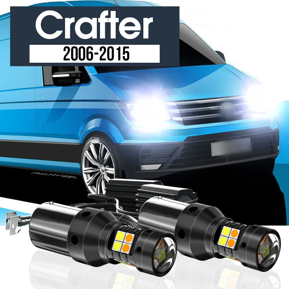 

2x LED Dual Mode Turn Signal+Daytime Running Light Blub DRL Canbus Accessories For VW Crafter 2006-2015 2008 2009 2010 2011 2012