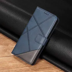 Leather Flip Wallet Card Cover Case - Elegant and Protective Phone Accessory - Motorola Moto E32 (I3 - Blue)