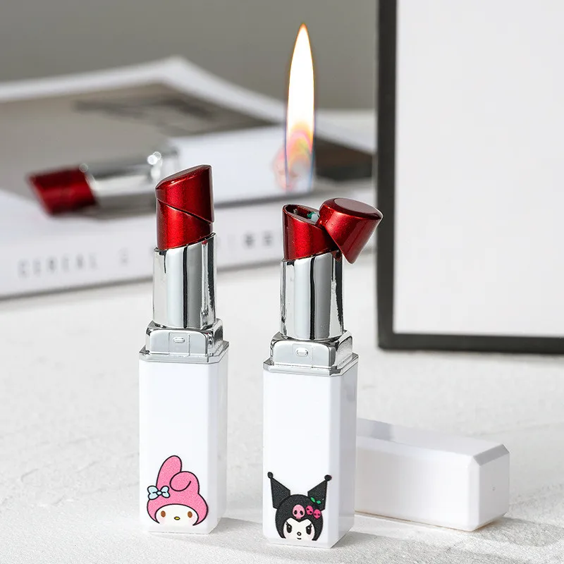 Anime Cartoon Kuromi Melody Kt Cat Kawaii Lipstick Lighter Circulating