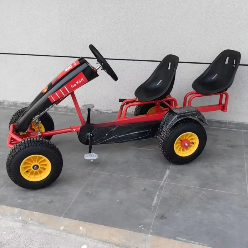 The newest fun amusement park heavy duty double seat adults 4 wheel pedal go cart for kids and adults