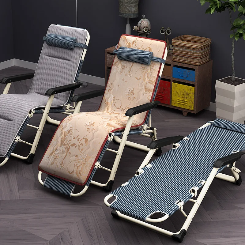 Reinforced Folding Chair Folding Dual-Purpose Chair Recliner Lunch Break Breathable Leisure Simple Recliner