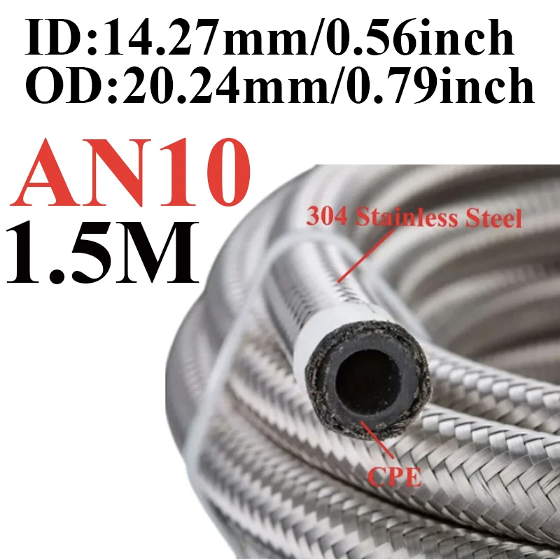 Kit de Raccord de Ligne de Carburant Tressé en Nylon et Acier