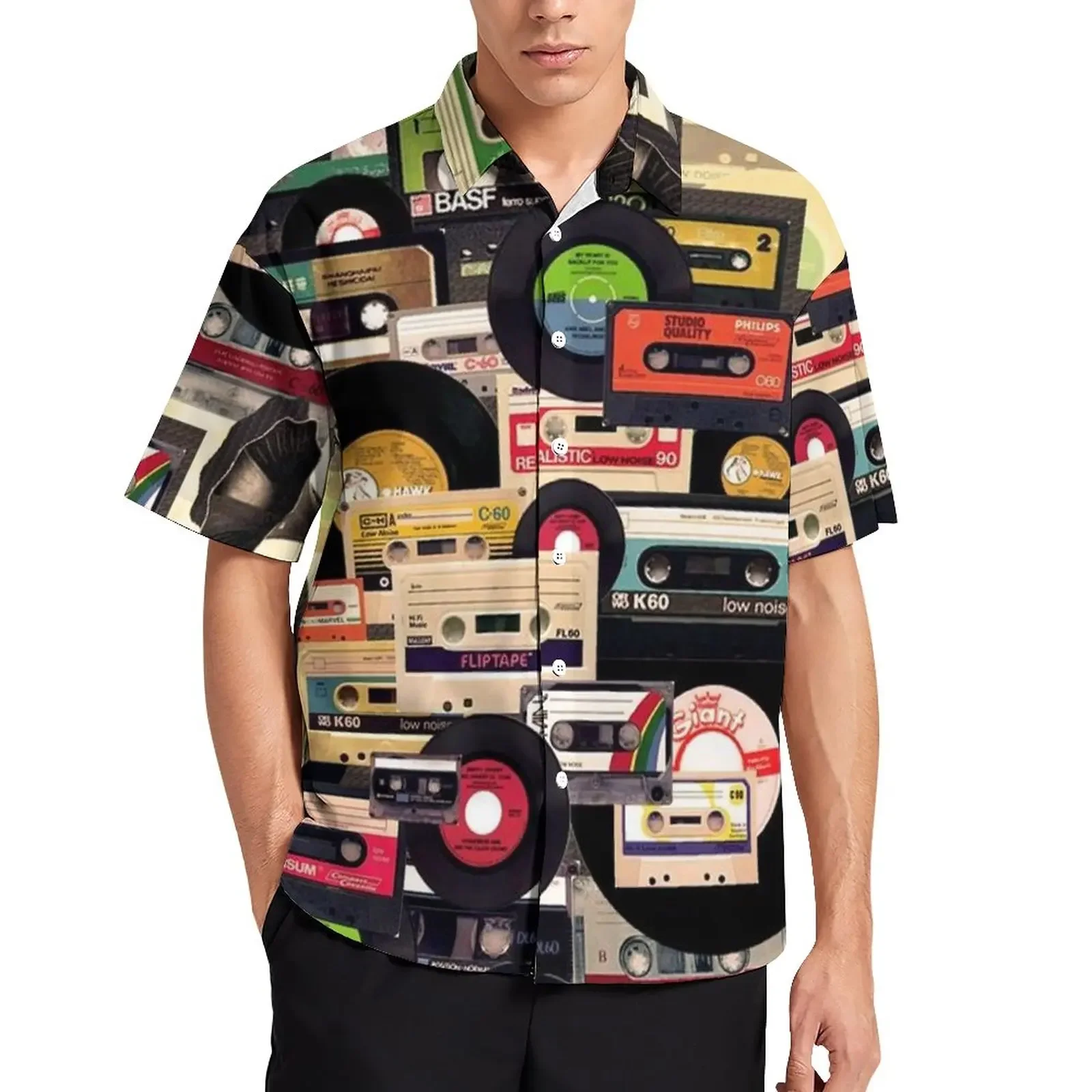 3d Tetris Print Shirt Men Women Fashion Shirts Single-Breasted Short Sleeve Hawaiian Shirts Blouse Men's Clothing
