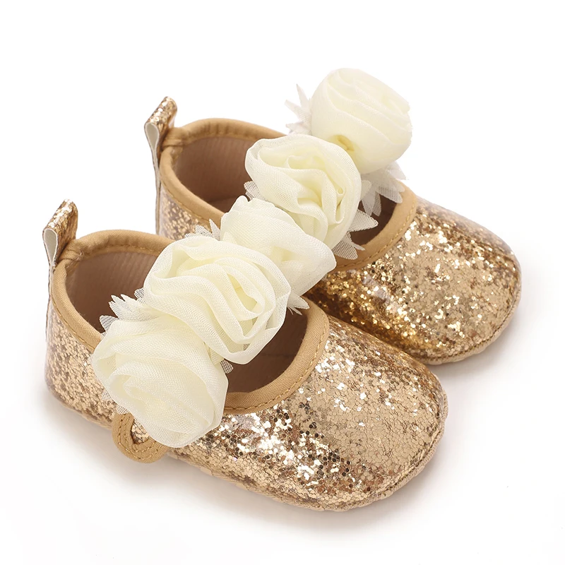 Cute Flowers Baby Girl Princess Shoes 0-1 Year Casual Anti-Slip Bow Sneakers Spring Toddler Soft Soled First Walkers 0-18 Months 2