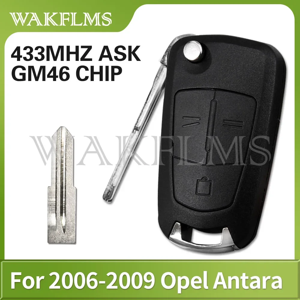 For Opel Antara 2006 2007 2008 2009 Car Remote Key 433MHz With Opel46 Chip Car Remote Key