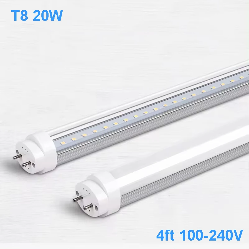 25Pcs 2Ft 4Ft Led Tube Light T8 1200Mm 20W Ac85V-285V G13 Lampada Fluorescente A Led Super Luminosa 3000K 4000K Smd2835 Led Tube Light