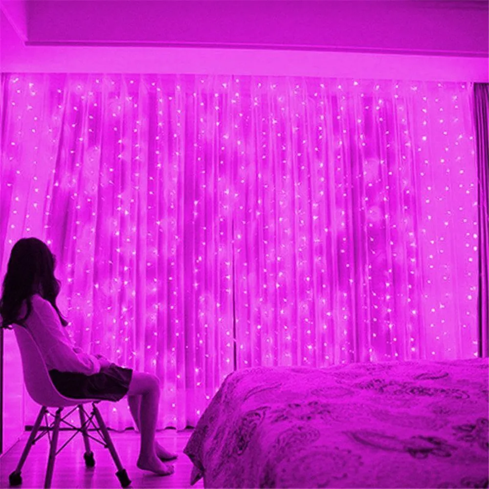 thumbnail image 1 of Guirnalda de luces LED para decoración navideña, guirnalda de luces para dormitorio, cortina de luces con control remoto, Año Nuevo 2025, 1 of 5