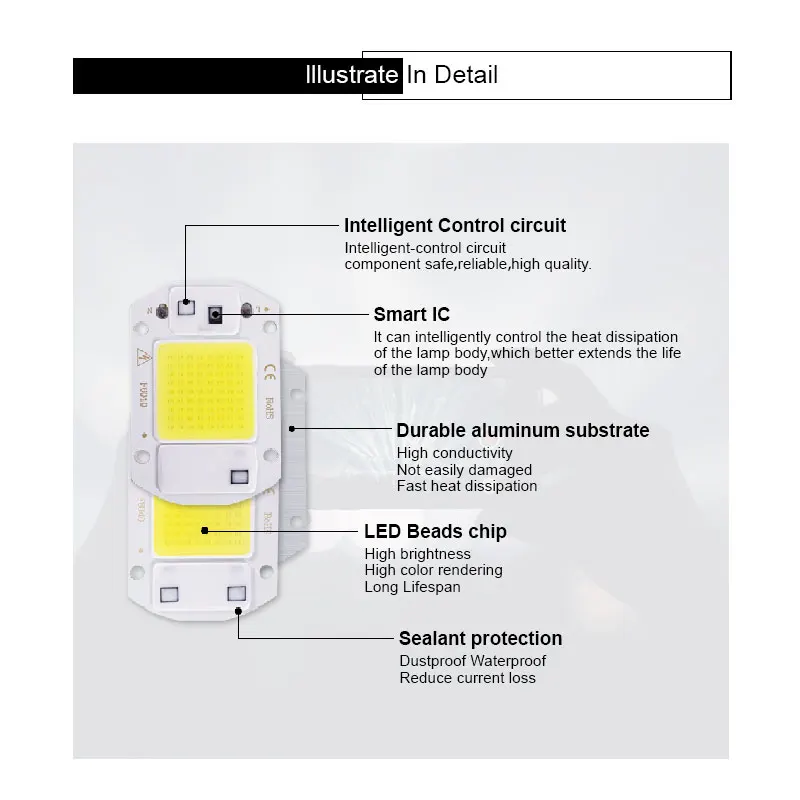 Led lamp led lamp beads led chip 110V 220V 10W 20W 30W 50W 60W 70 COB no need driver for flood light spotlight DIY lighting