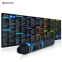EXCO DevOps Engineer Cheat Sheet Large Mouse Pad - Docker, Kubernetes, Jenkins, Git - 900x300x2mm (DevOps)