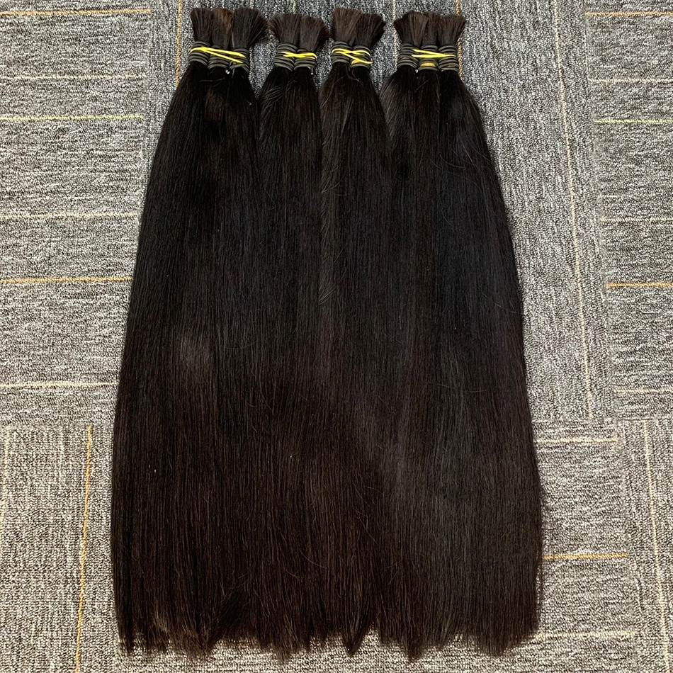 10A Virgin 100% Natural Balck Bone Straight Human Hair Bulk For Braiding Extensiones Cabelo Humano Weaving Unprocessed No Hair 2