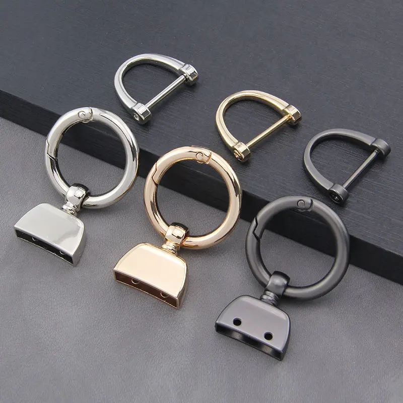 

Wholesale of Key Chain Ring Accessories Metal Pendants Horseshoe Buckles DIY Hardware Keychains