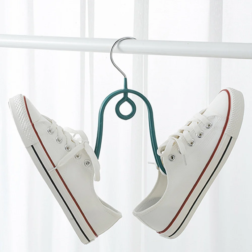 Shoe Rack 1pcs Shoes Hanger Rack Plastic Double Hook Drying Shoe Rack Multi-Purpose Bedroom Scarves Clothes Storage Hook