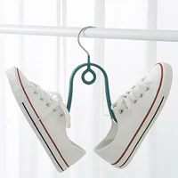 1pcs Shoes Hanger Rack Plastic Double Hook Drying Shoe Rack Multi-Purpose Drying Shoe Rack Bedroom Scarves Clothes Storage Hook 2
