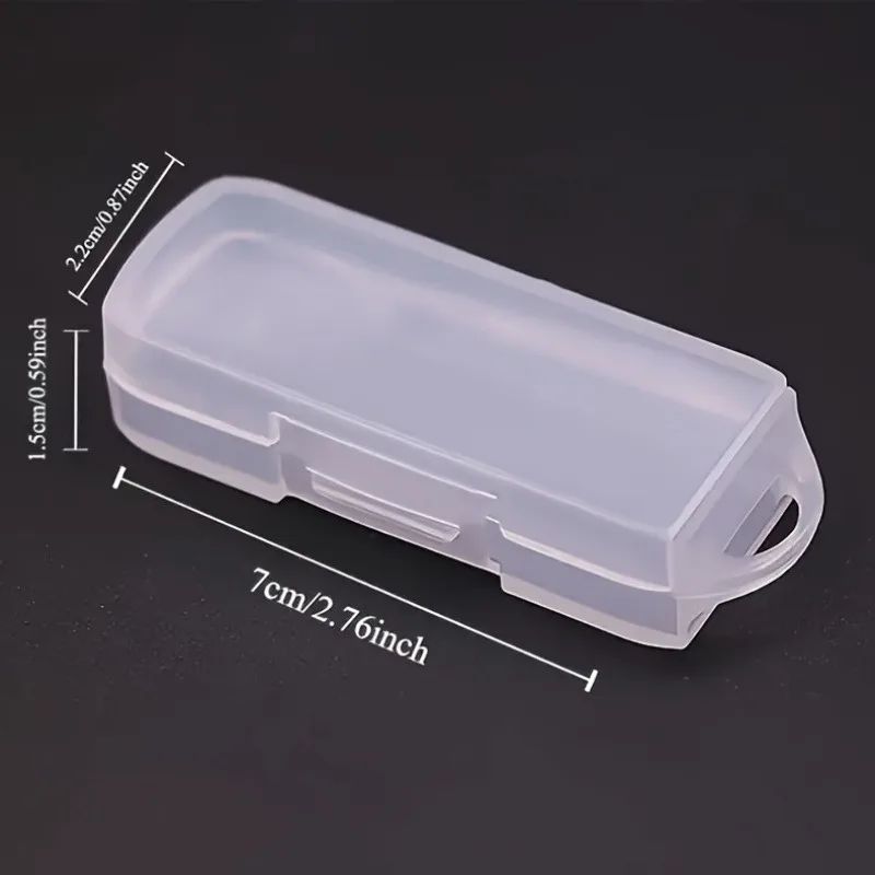 5pcs Mini Transparent PC USB Flash Drive Storage Box, Modern Plastic, Lidded, Durable Protective Case, with Basket