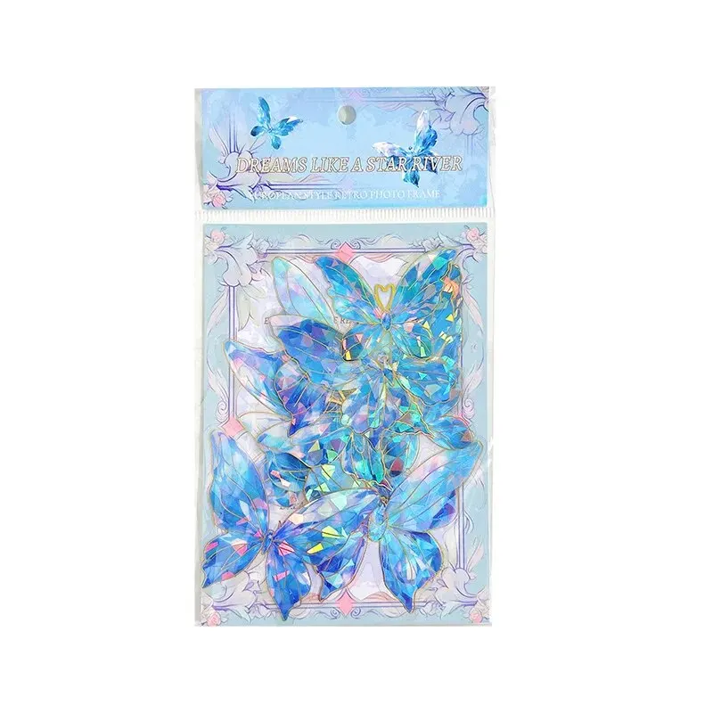 3D Laser Butterfly Stickers Decorated Gold Stamping Various Shapes for Gifts Self Adhesive 3d stickers 3d wall stickers butterfly wall decor