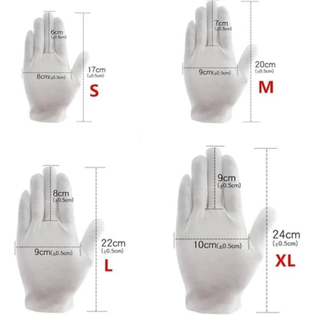 24PCS White Cotton Work Gloves Breathable Soft Cloth Liners Safety Gloves for Men Women Gardening Jewelry Coin Silver Warehouse 6