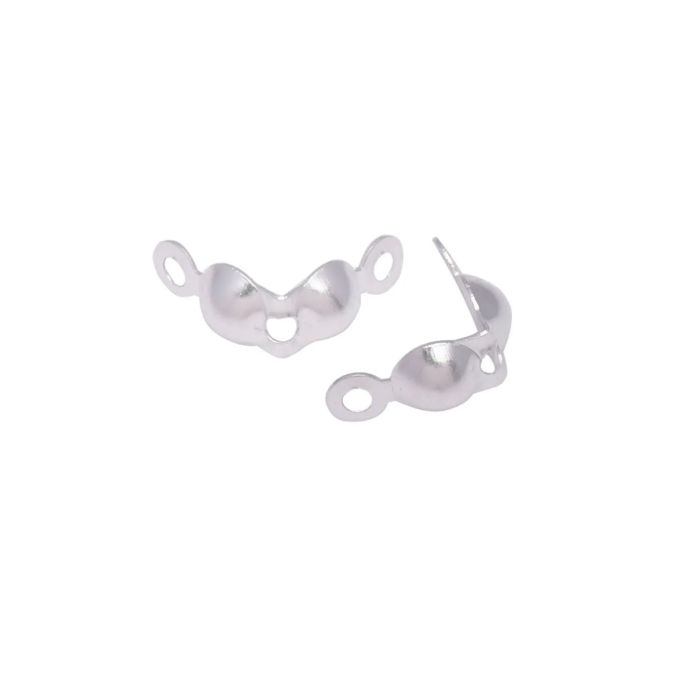 Schmuck finden Gold/Silber Ton Calottes End Crimps Perlen Tipps passen Kugelkettenverbinder (200 Stück) HK076 – Detail 5