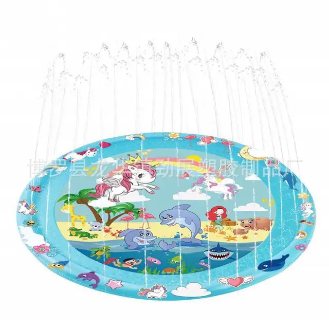 New 200cm Summer Children's Outdoor Fun Toys Beach Inflatable Spray Water Pad Lawn Baby Round Play Mat Garden Swimming Pool 6