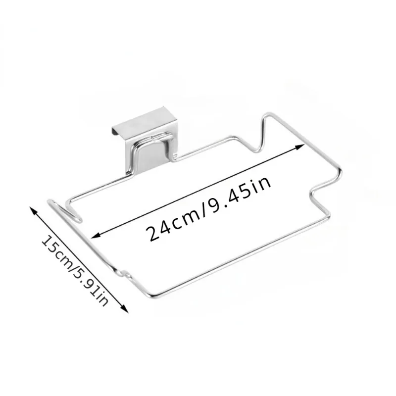 1Pc/2Pcs 스테인레스 스틸 베이스 쓰레기통 - 직사각형 금속 쓰레기통, 캐비닛 도어 설치, 주방 사용, 전원 필요 없음