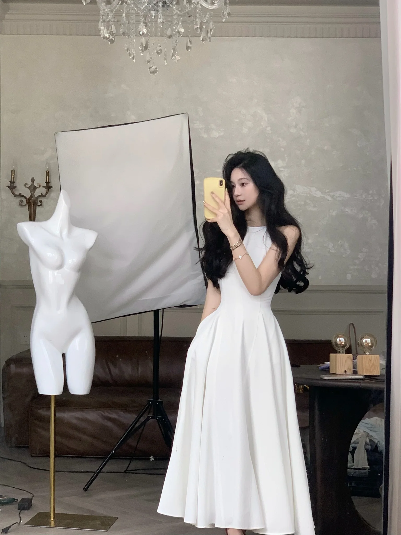 France Vintage Evening Party Long Dresses for Women Solid Sleeveless A-line Princess Wedding Prom Robe New Spring Vestido Mujer