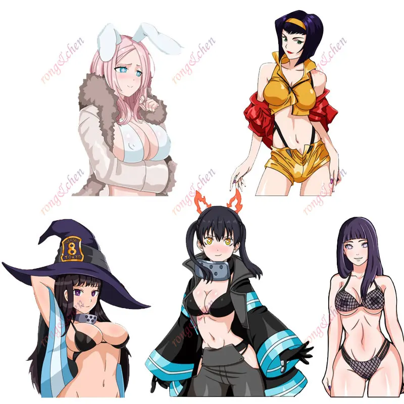 Japan Anime Sexy Girl Car Sticker Half Body Car Moto Racing Helmet Laptop Trunk Body Car Window Tavola Da Surf Decalcomanie In Vinile Pvc