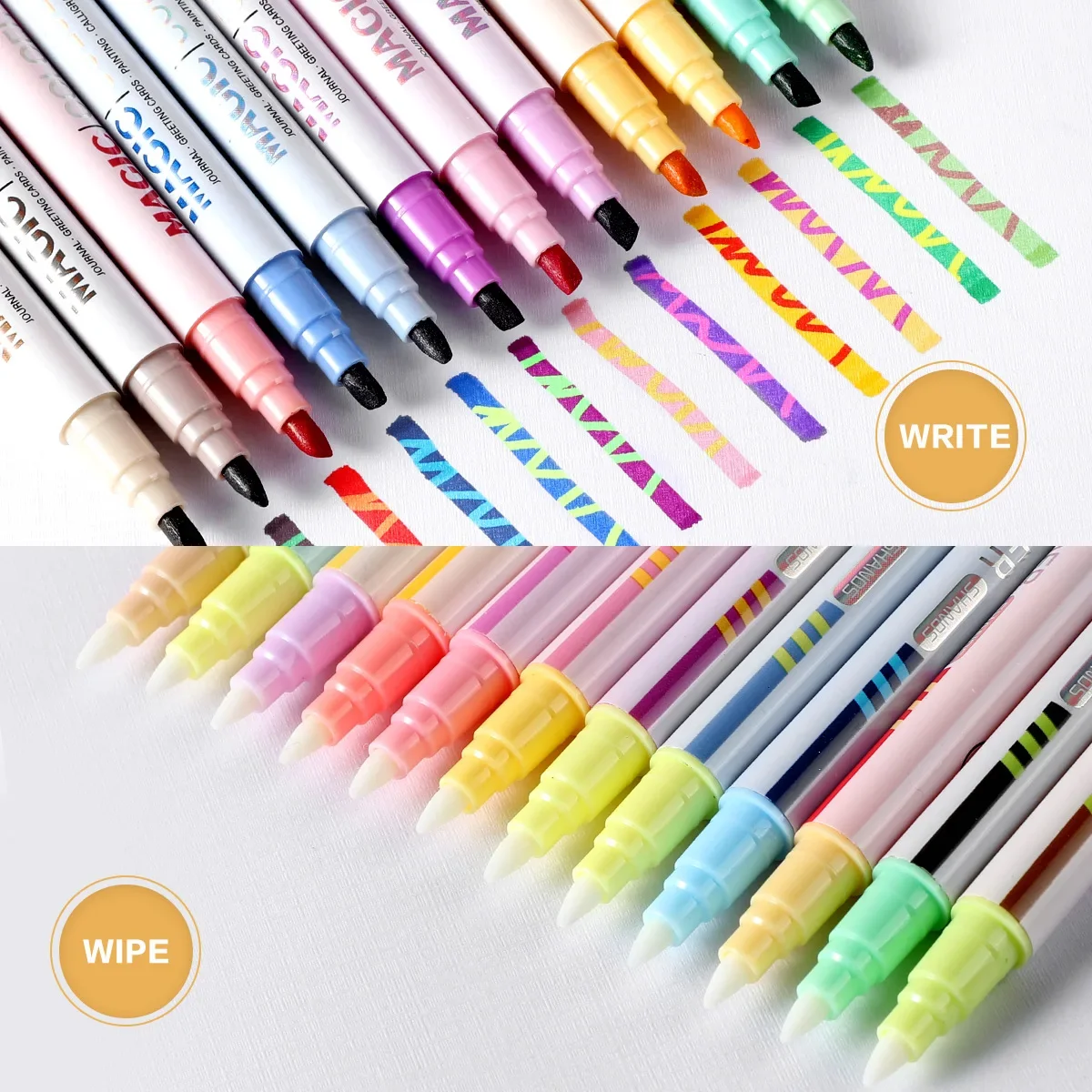 Double-ended Magic Color Changing Highlighter Pen Set 12pcs
