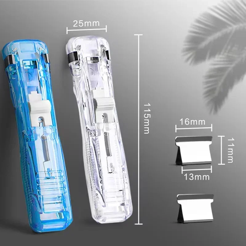 Push Stapler Metal Stapler Document Push Clamp Binder Stationery Clip Stapler Multifunction Paper Storage Artifact School Office Supplies Metal Clip Holder
