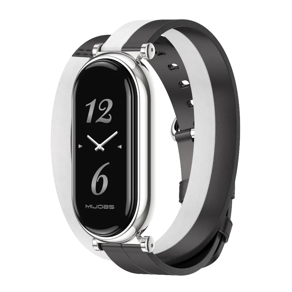 Elegant Leather Double-Loop Smart Watch Wristband Replacement Strap