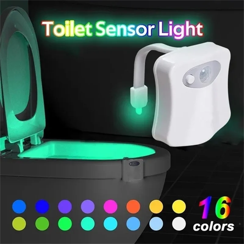 2/1PCS Lighting Toilet Light Led Night Light Human Motion Sensor Backlight for Toilet Bowl Bathroom 8 /16Color Veilleuse for Kid