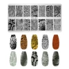 Leaf Snake Design Nail Art Stamping Plates Accessories Stamp Templates Tools Flower Leopard Manicure Nail Gel Polish Stencils 3