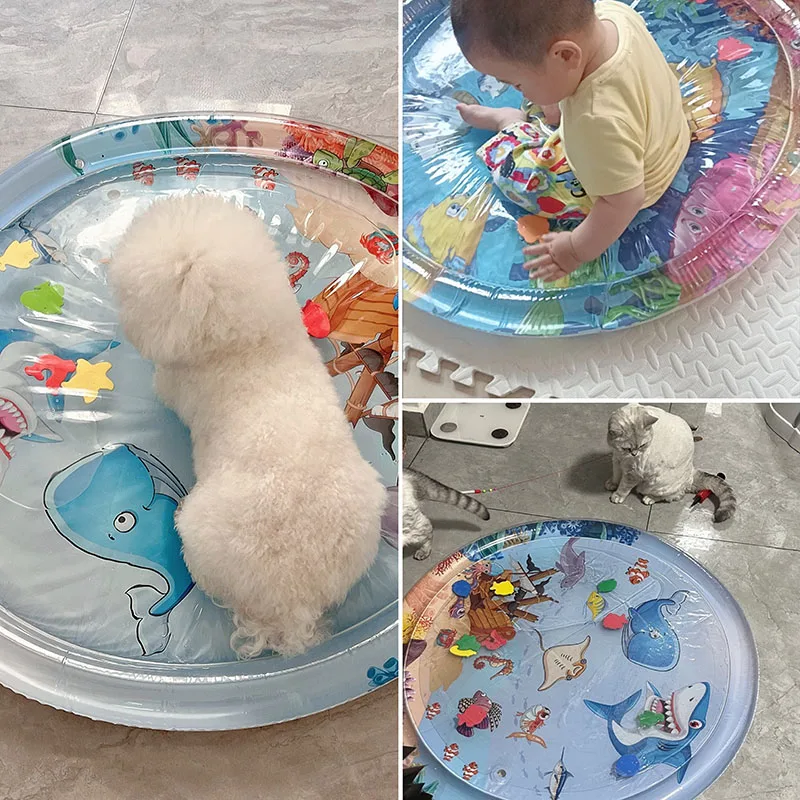 Water Sensory Play Mat Thickened Inflatable Water Mat For Cat And Dog Pet Playmat With Fish Sea Ocean Sensory Toy Water Cooling - 6