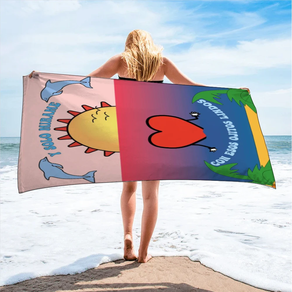 Large Beach Towel For Children 3D Printed Un Verano Sin Ti Bad Bunny Kids Microfiber Bath Towels Yoga Swimming Bathroom Fashion