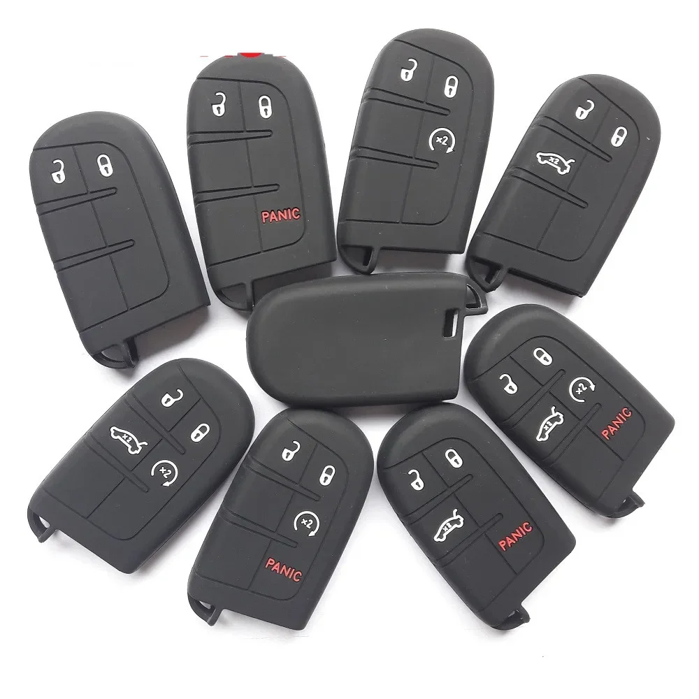 Key Case Key Case Cover Remote Control Case Cover Car Key Silicone Case Fob Remote Holder For Jeep Chrysler Dodge Fiat 500L 50X Toro RAM Cover Smart KEY Protect