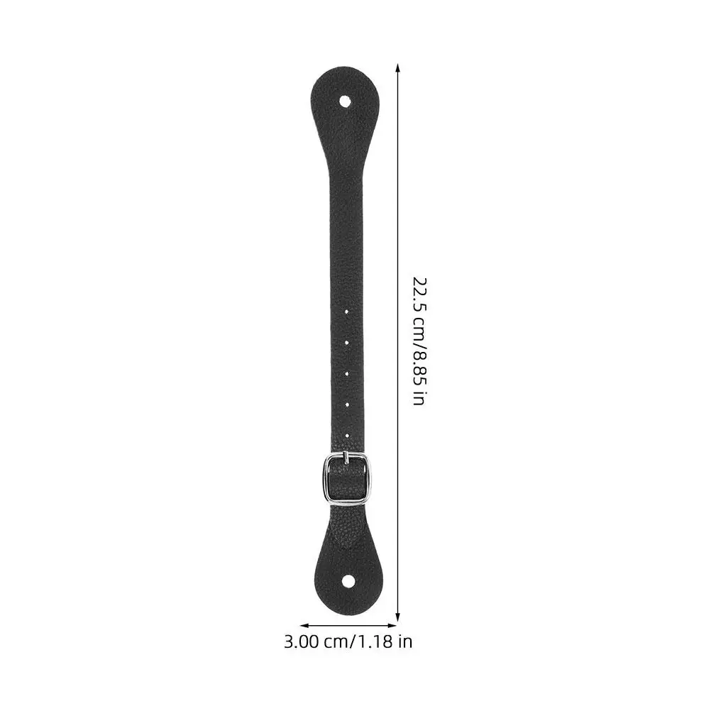 2 Pcs Adjustable Riding Belt With Spurs Premium Pu Leather Straps Equestrian Horse Riding Supplies Durability Boot Accessories 3