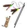 Funny Kitten Toys Cat Teaser Interactive Toy Rod with Bell and Feather Toys for Cats Teaser Interactive Toy Rod Cats Gatos Stick