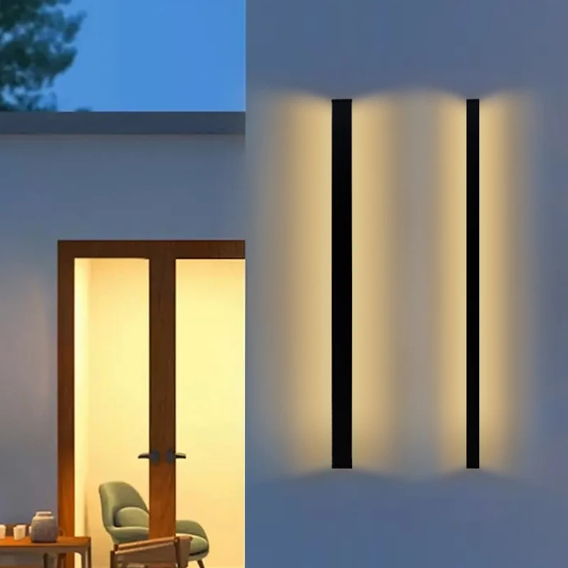 Wall Light Wall Lights Modern Waterproof Outdoor Porch Lights Straight Line LED for Bedroom Living Room Background Decor Kitchen lamp
