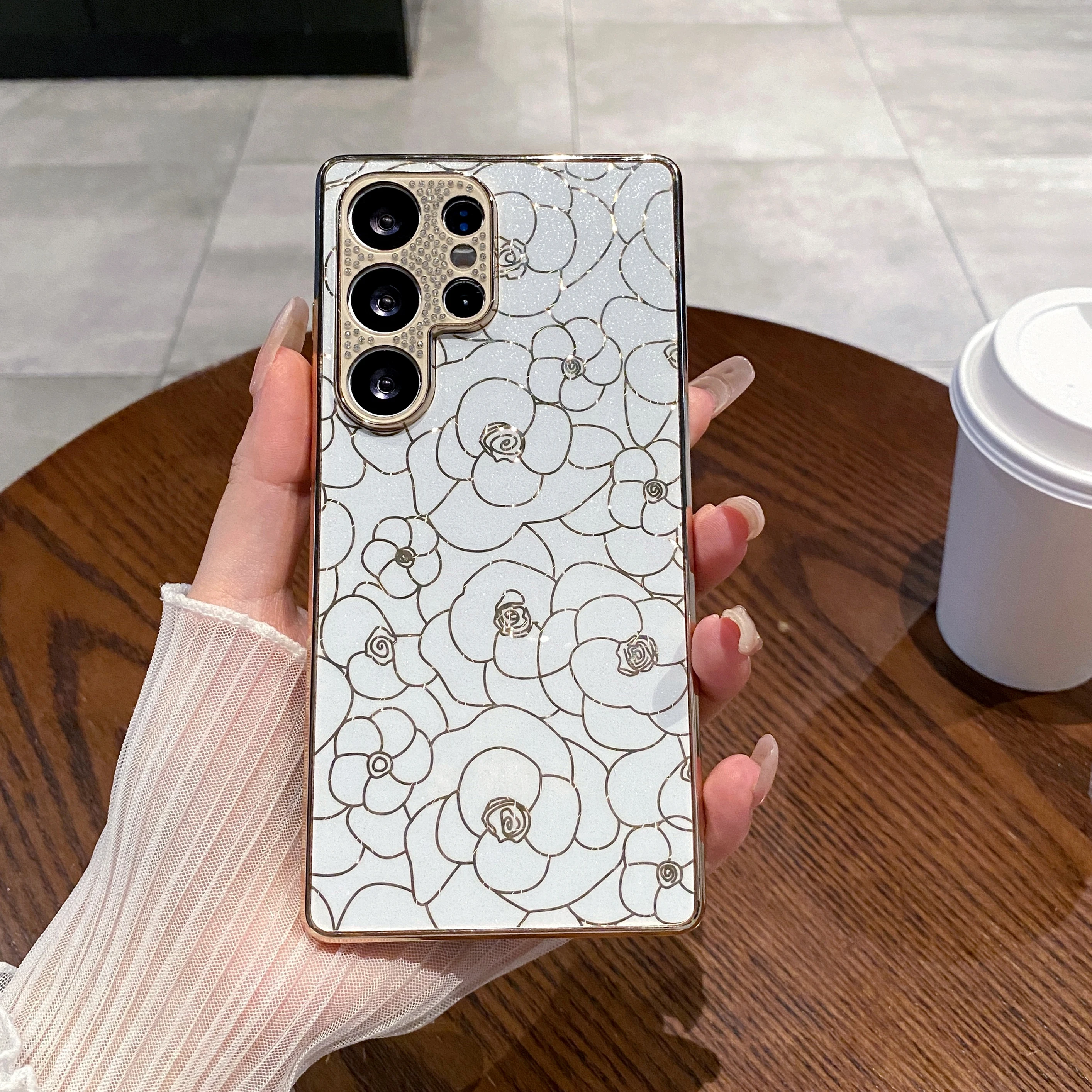 Electroplated Shockproof Graceful Flower Thin Phone Case