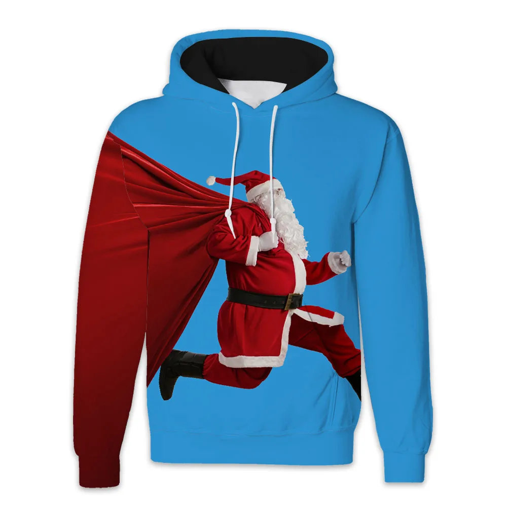 

Christmas hoodies men women sweatshirt 3D Santa Claus printed kids pullover hooded coat popular Tracksuit Oversized Sudaderas