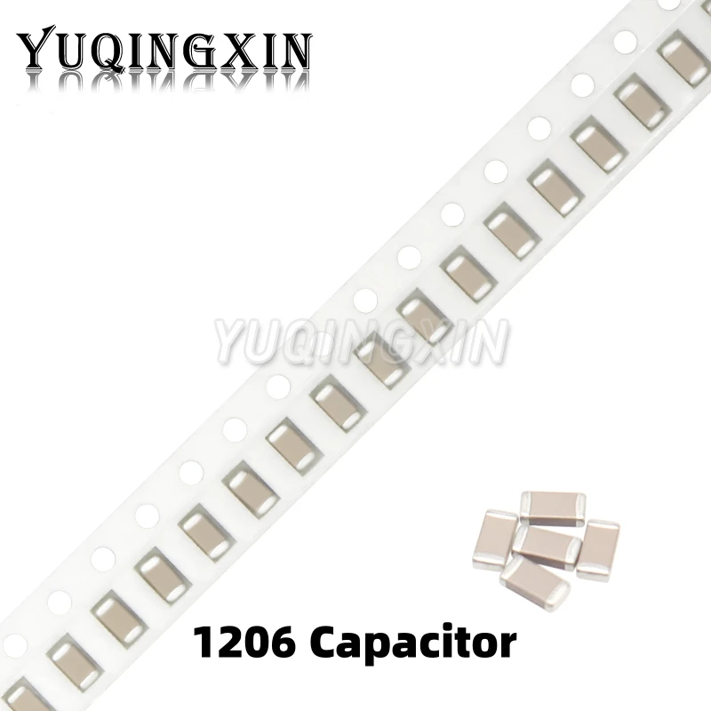 

100 шт., многослойный керамический конденсатор 1206 SMD Chip, 100 пФ-0,1 мкФ 10 пФ 2,2 ПФ 1 нФ 10 нФ 15 НФ 4,7 НФ мкФ 1 мкф мкФ 10 мкФ 47 мкФ