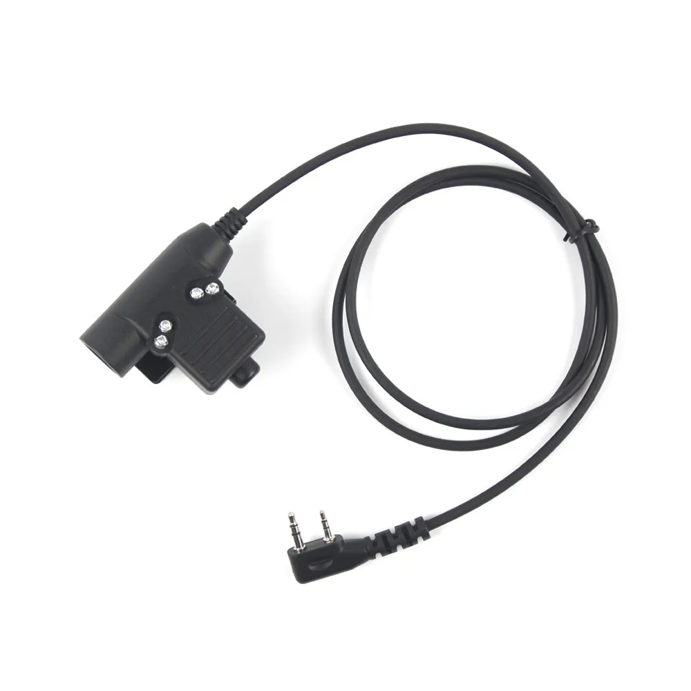 Tactical Headset Adapter PTT for Quansheng UV-K5 Baofeng Kenwood HY tty UV5R UV5Re UV5RA bf888S Black Brown
