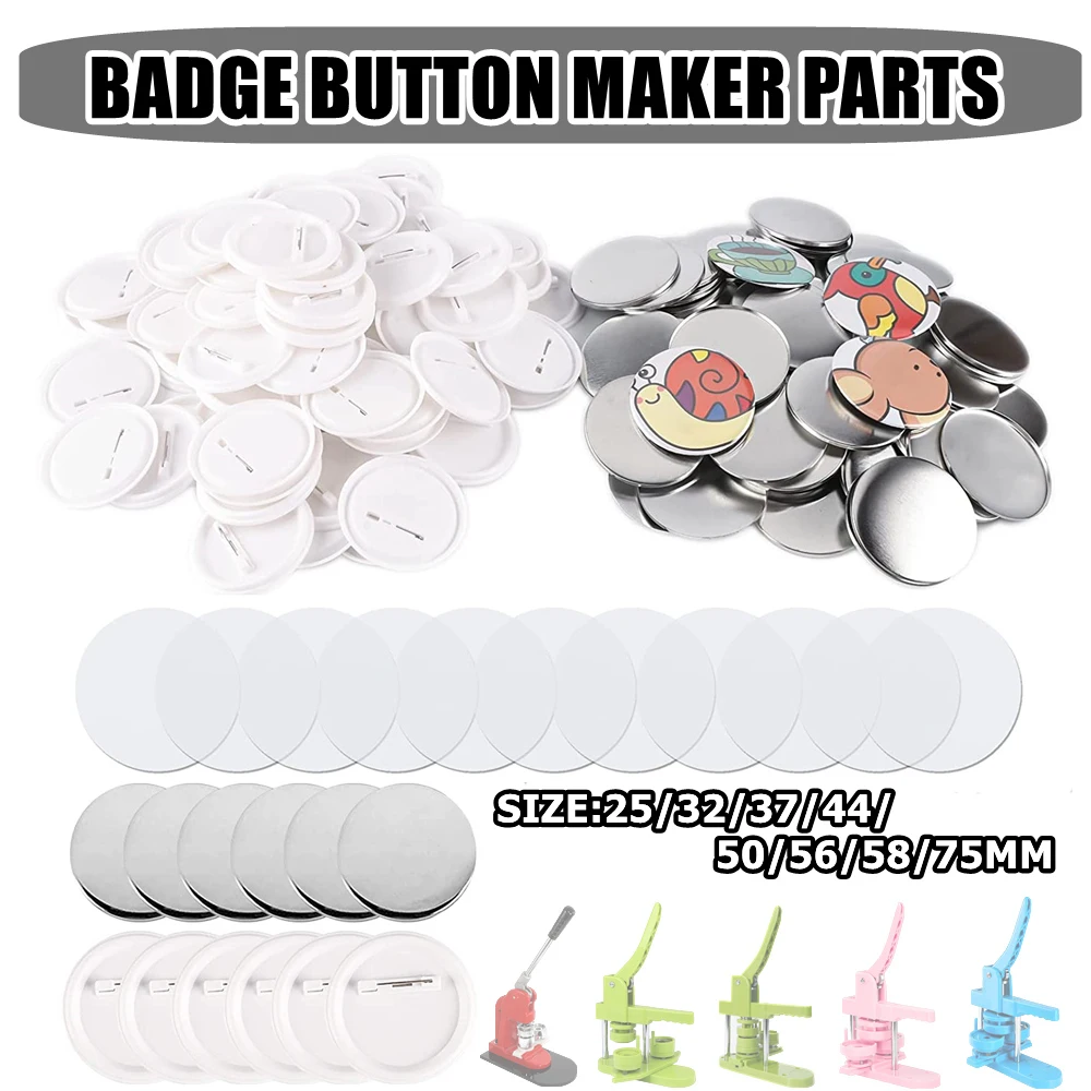 1 1/4 32mm Backpack Pin Button Badge Set Pin Back Parts for Button Maker  Machine 500 Packs