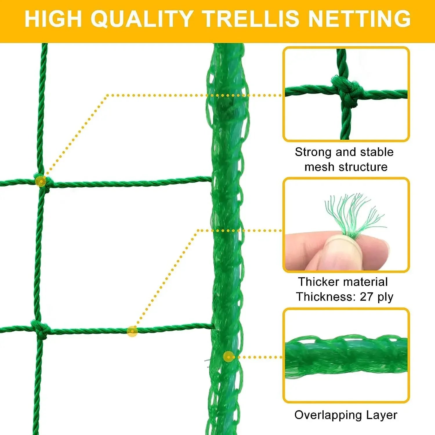 Plant Trellis Netting Green Nylon Garden Heavy Duty Mesh For Climbing Plants Cucumber Tomato Grapes Gardening Accessories