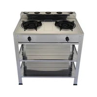 New Type Free Standing 150mm Heavy Duty Cast Iron Burner Double Burner Gas Cooktop Stainless Steel Auto Ignition Gas Stove 2