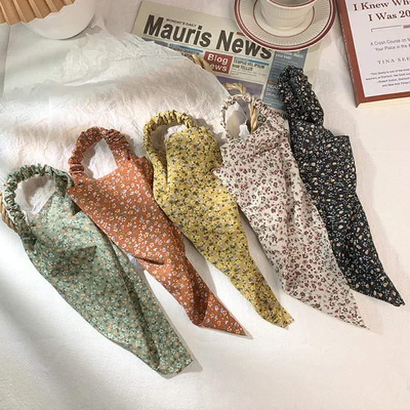 Floral Kerchief Headwear Wrist Head Wrap Scarf Triangular Headscarf Accessories Hair Band Fashion Women Hats Creative Gifts