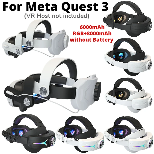 Correa de cabeza de VR ajustable para Meta Quest 3, retroiluminación LED  RGB, batería de 8000mAh, Correa alternativa para auriculares de realidad  virtual - AliExpress