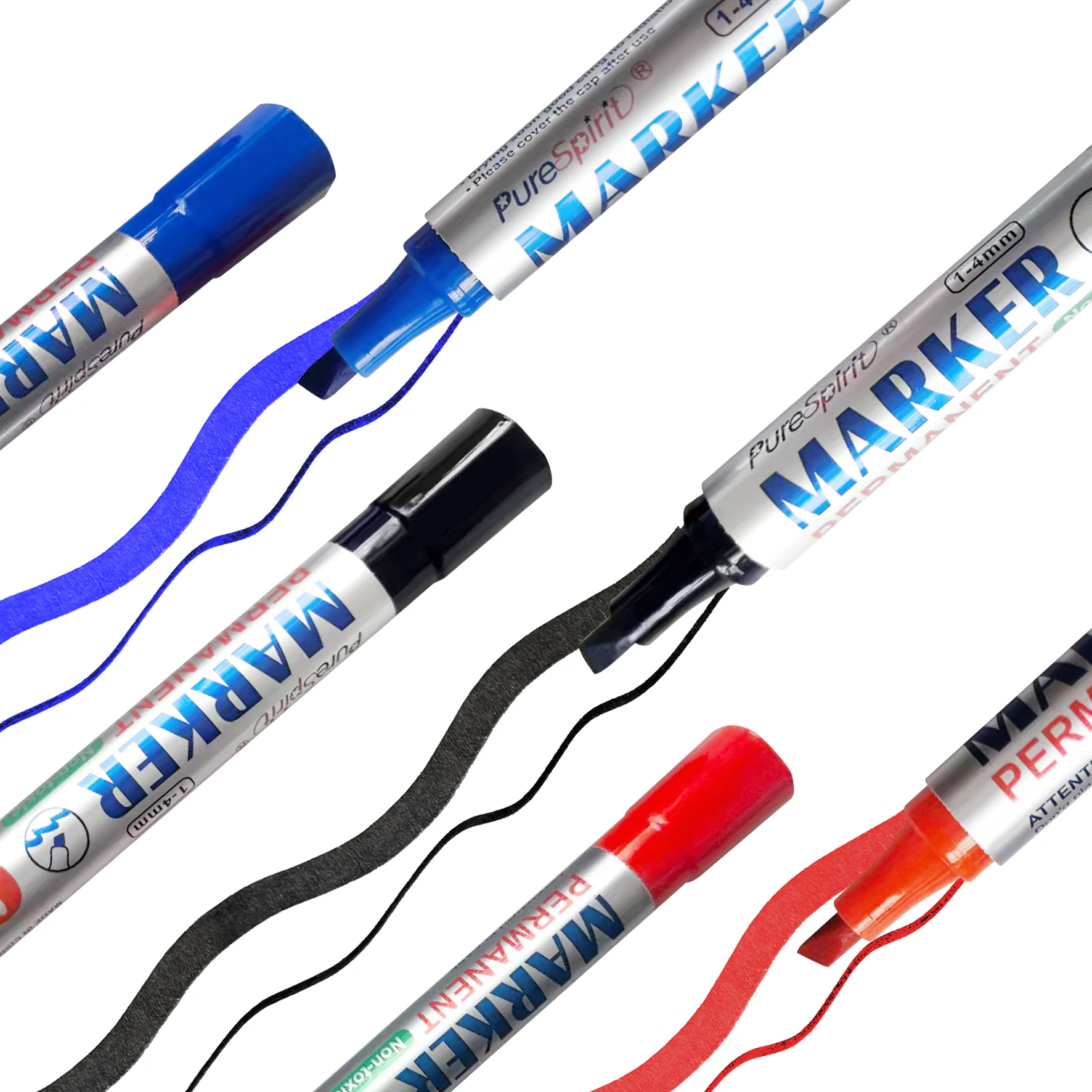 10개입 와이드 팁 영구 마커, 1-4mm 조절 가능한 선 굵기, 무독성 유성 잉크, 굵은 글씨 방수 마커 (사무용 및 DIY 공예용)