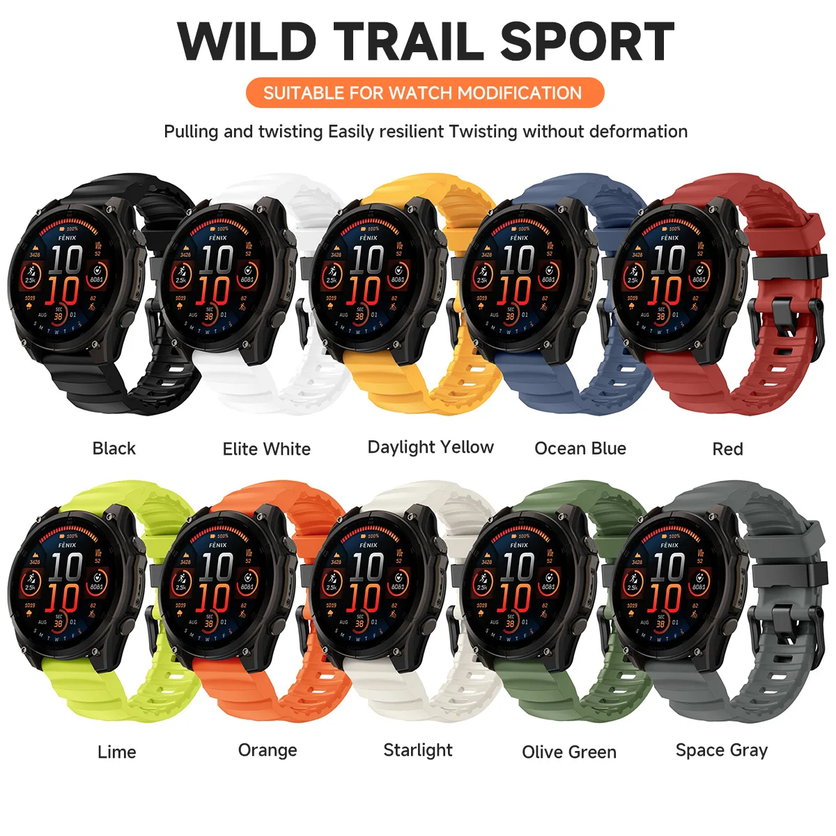 Durable Soft Silicone Sport Strap - 22mm/26mm - Men's Edition
