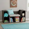 Kids Reading Nook Storage Bookcase Cubes Bench Foam Cushion Playroom Library Durable Wood Composite Childrens Furniture 2