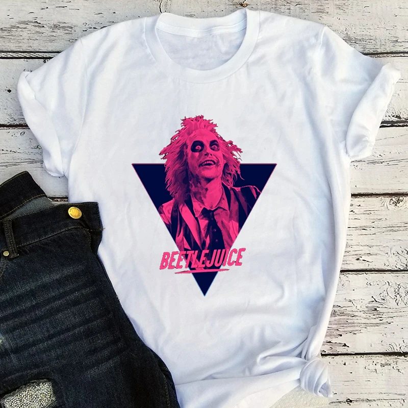 

Beetlejuice Women T Shirt Harajuku Vintage Clothes Beetlejuice Cartoon Women Clothes Kawaii Gothic Graphic Shirts